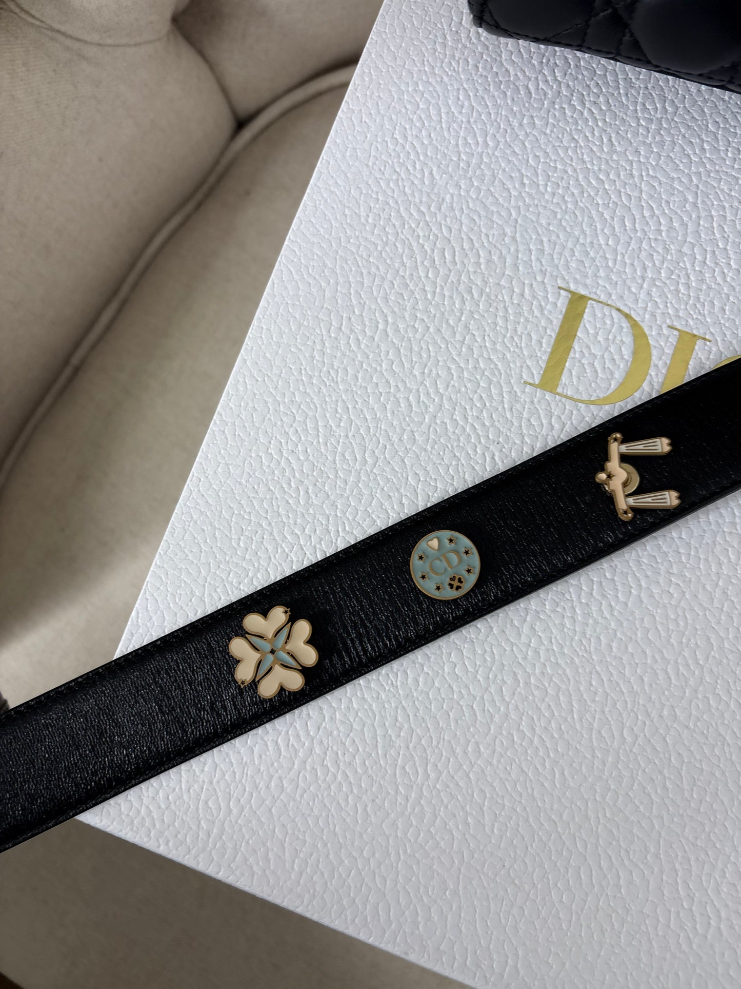Small Lady Dior in Black Cannage Lambskin GHW. Comes with box
