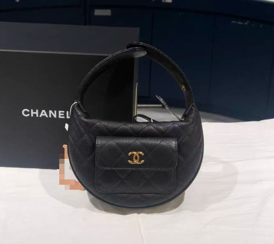 Brand New Chanel mini top handle in black Caviar GHW