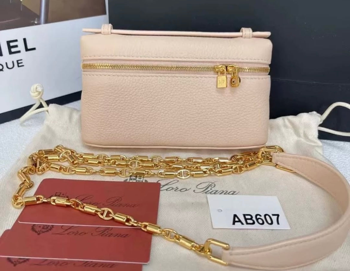 Loro Piana Extra Pocket Mini L19 in Pink Grained Calfskin GHW