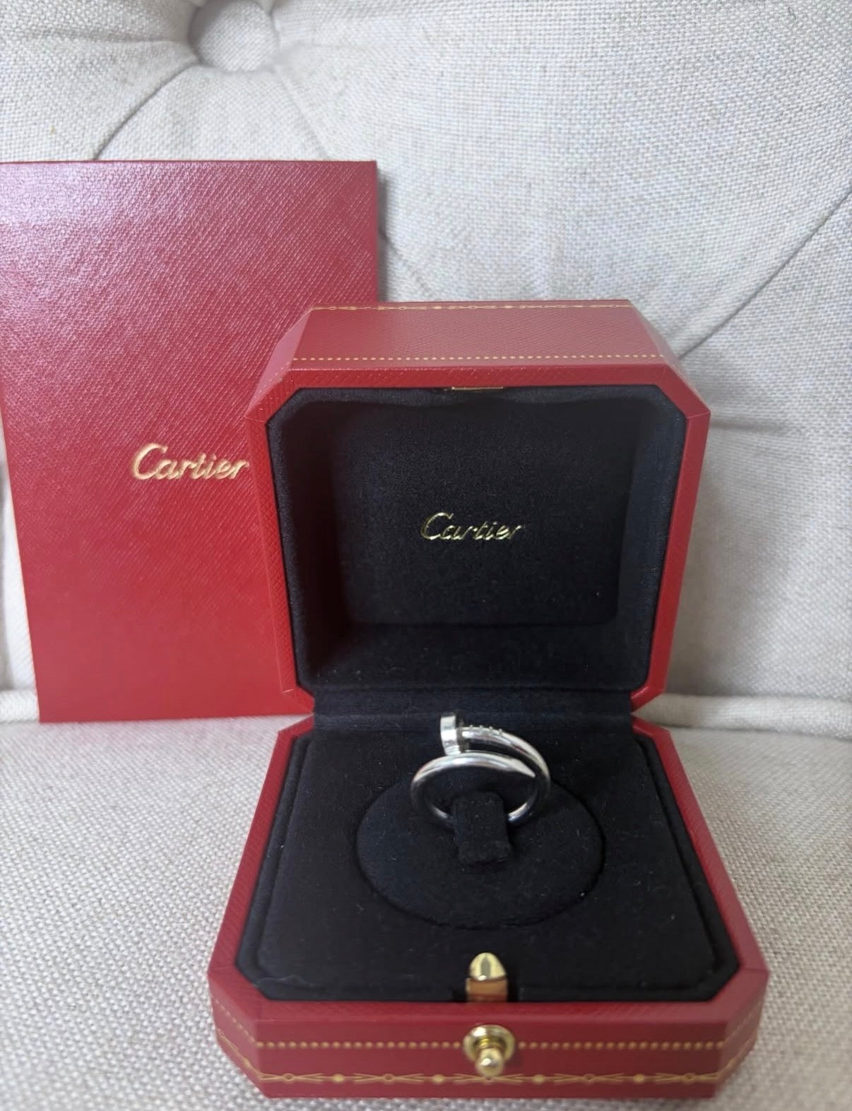 Cartier Juste Un Clou Ring Classic model in White Gold Size 50. Comes w box & Certificate