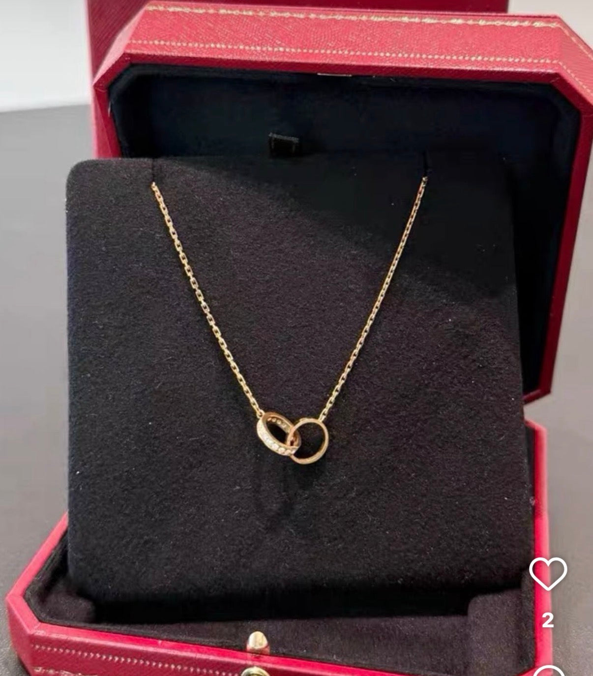Cartier Love Necklace 18k Yellow Gold, Half Paved Diamonds