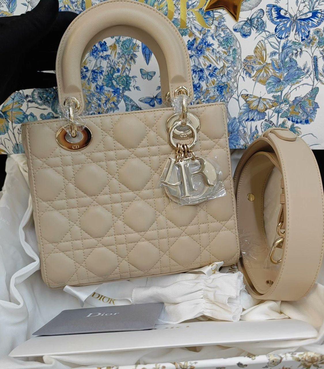 Lady Dior Small in Sand Color Cannage Lambskin GHW year 2025