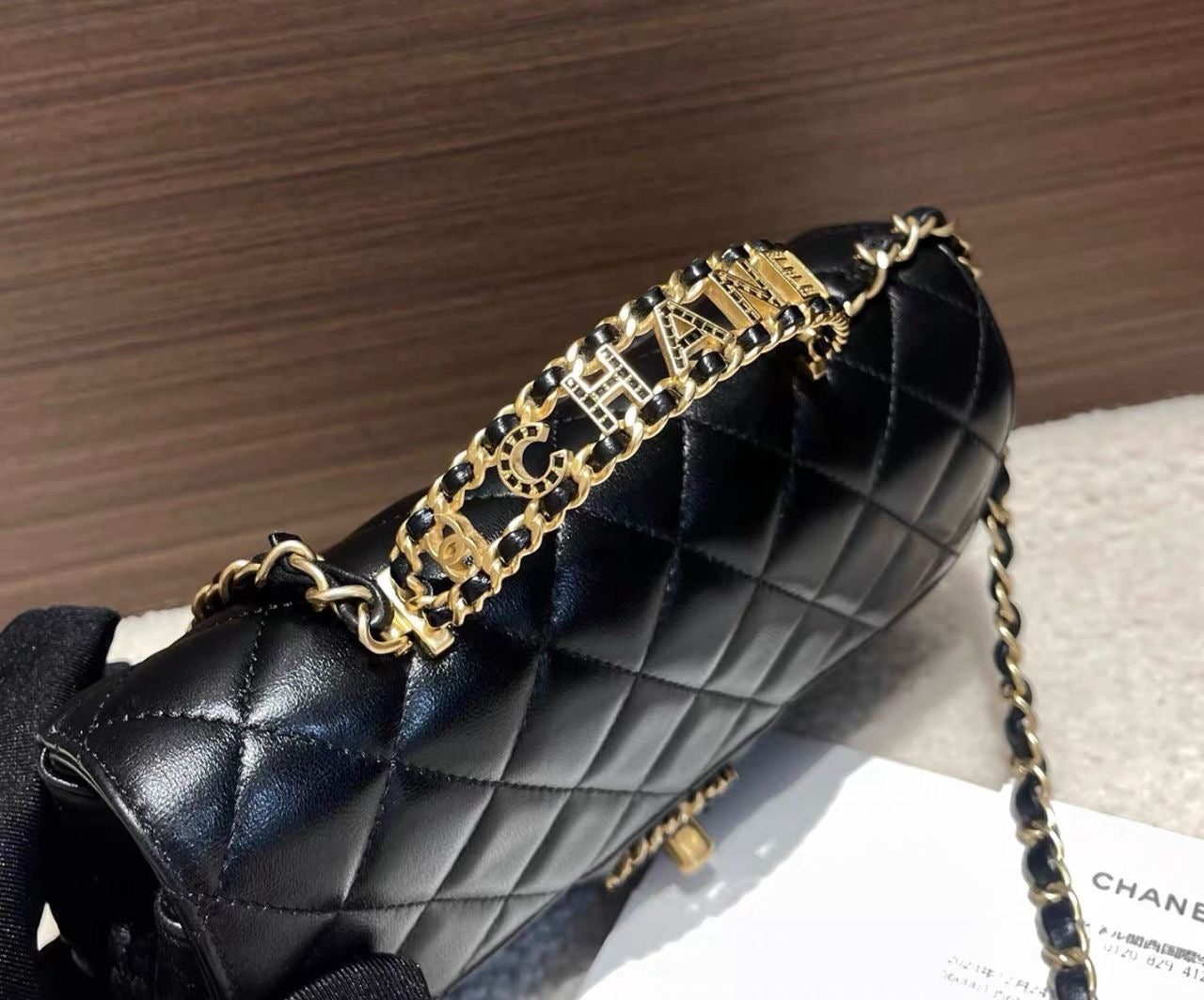 Brand New Chanel 24C Crystal Top Handle Flap Bag in Black Lambskin GHW - microchip. Full set w receipt.