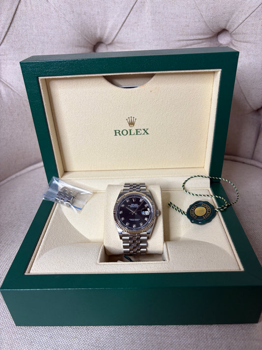 Women’s Rolex Datejust 36 Black Dial with Diamonds Oystersteel Jubilee -Year 2021