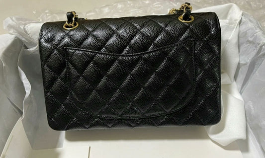 Chanel Classic flap small in caviar GHW microchip
