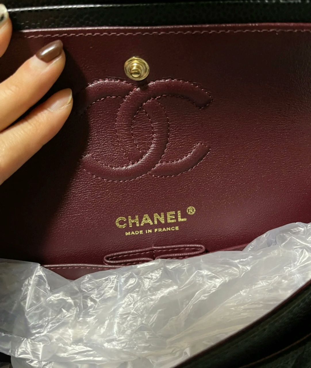 Chanel Classic flap small in caviar GHW microchip