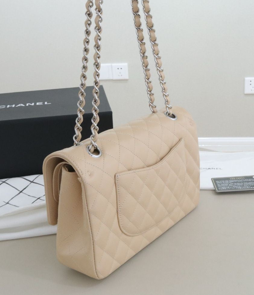 Chanel Classic Flap Medium in Beige Caviar SHW - series 26