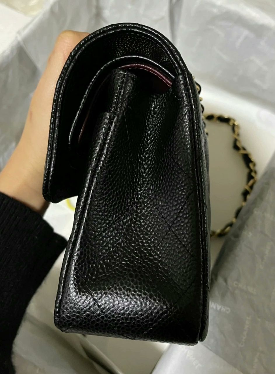 Chanel Classic flap small in caviar GHW microchip