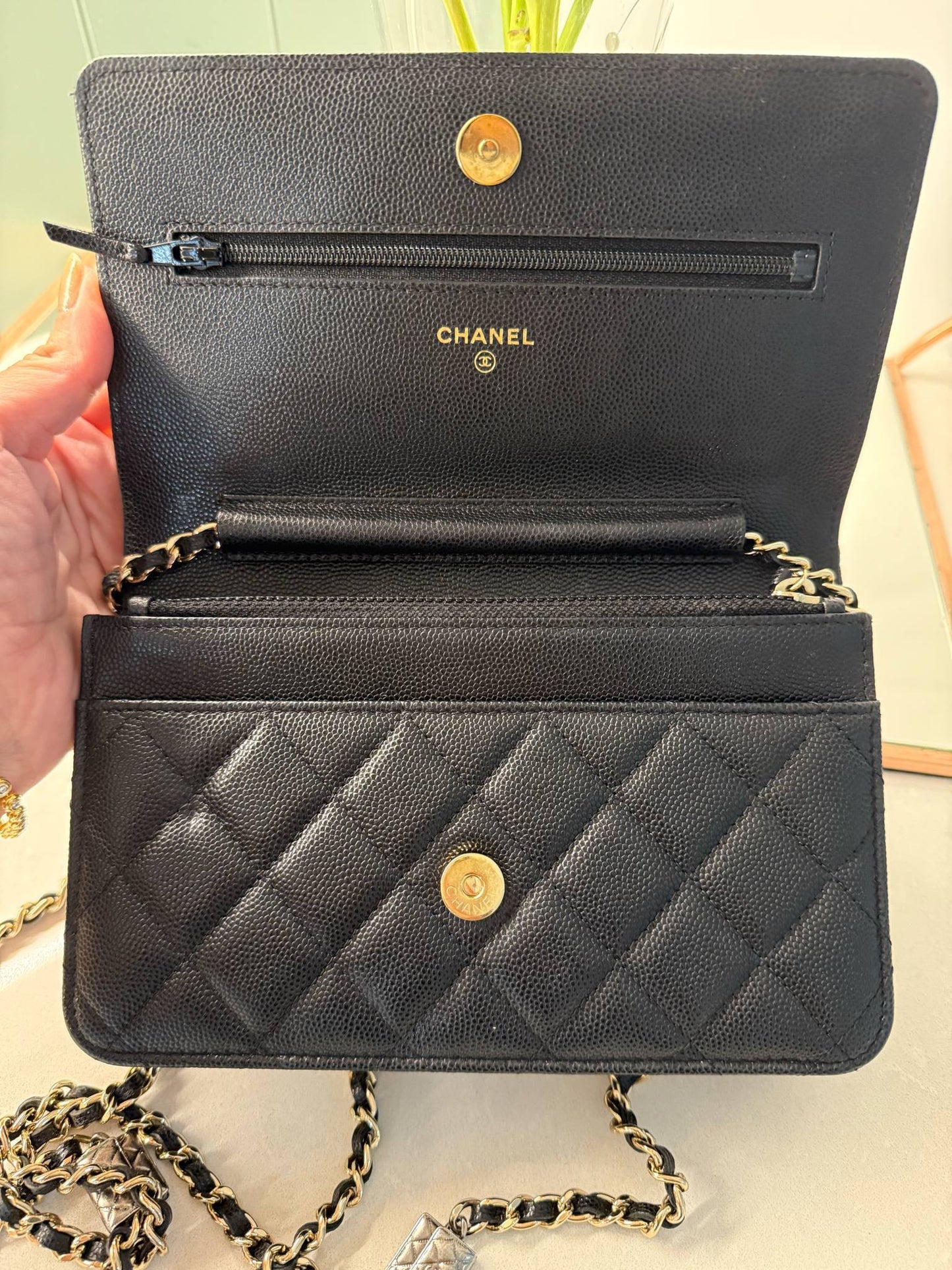 Chanel Classic limited WOC in caviar Black GHW- microchip.