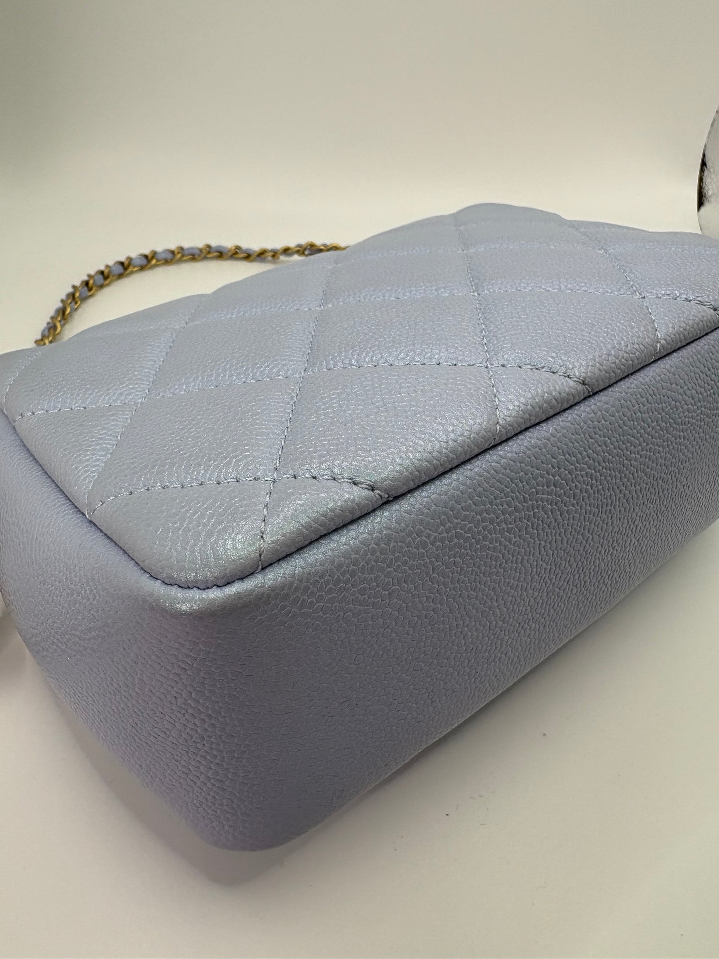 Chanel My Perfect Mini Flap in Blue caviar GHW-Microchip. Fullset w receipt.