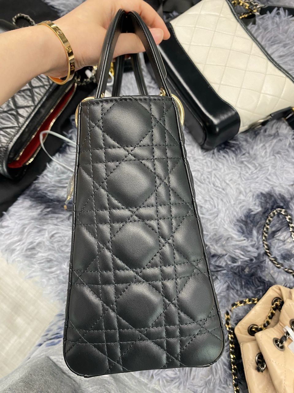 Lady Dior Medium in Black Cannage Lambskin GHW (Year 2020)