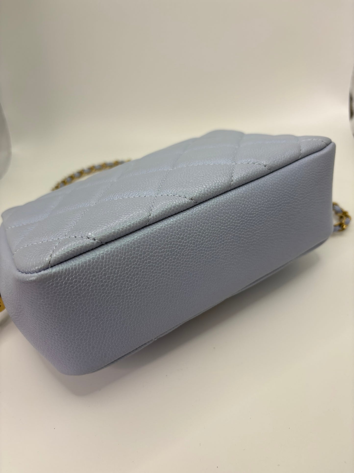 Chanel My Perfect Mini Flap in Blue caviar GHW-Microchip. Fullset w receipt.