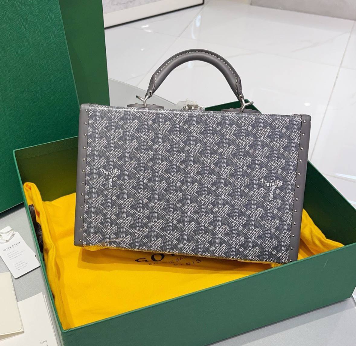 Goyard Grand Hotel Trunk Bag in Grey