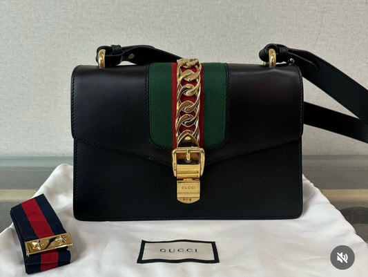 Gucci Slyvie in Black Leather