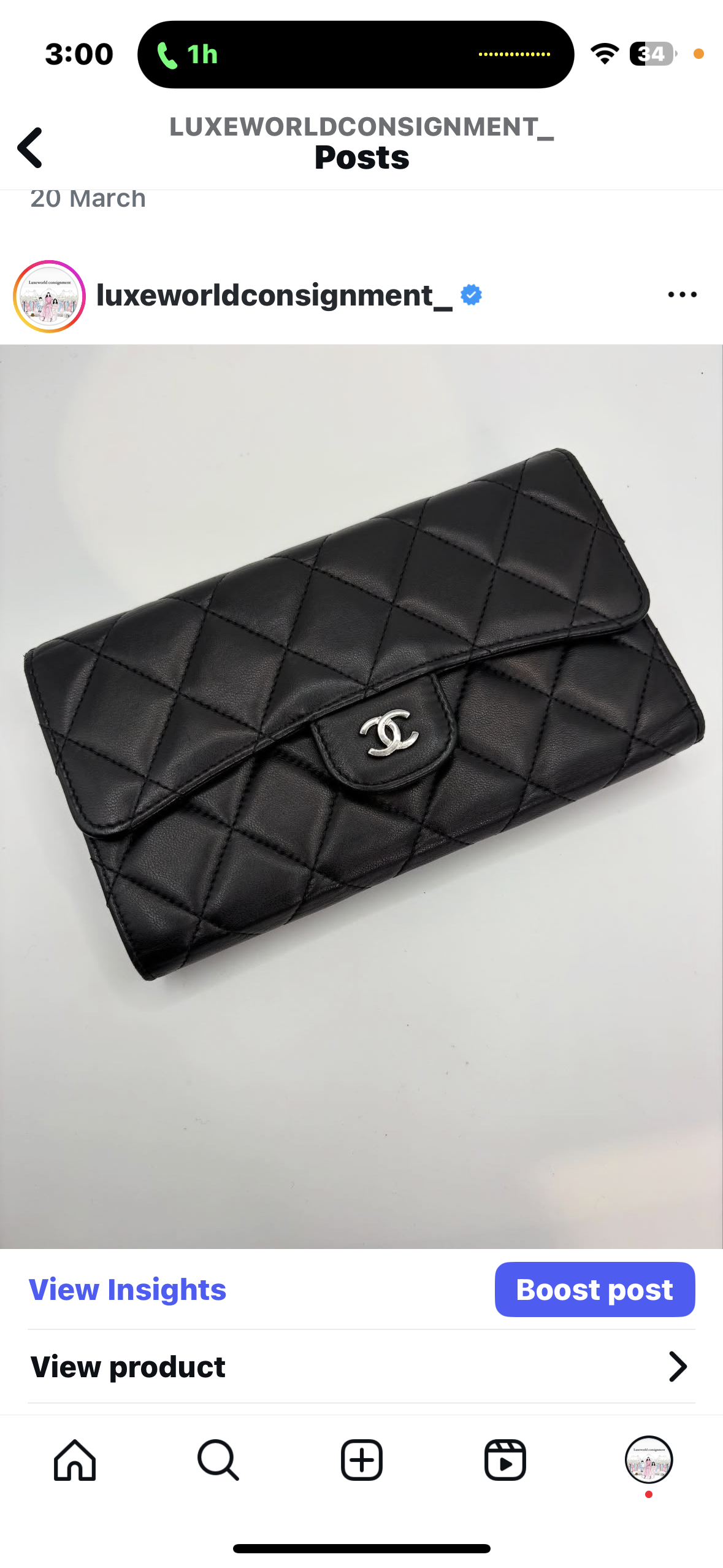 Chanel Classic Wallet in Lambskin SHW