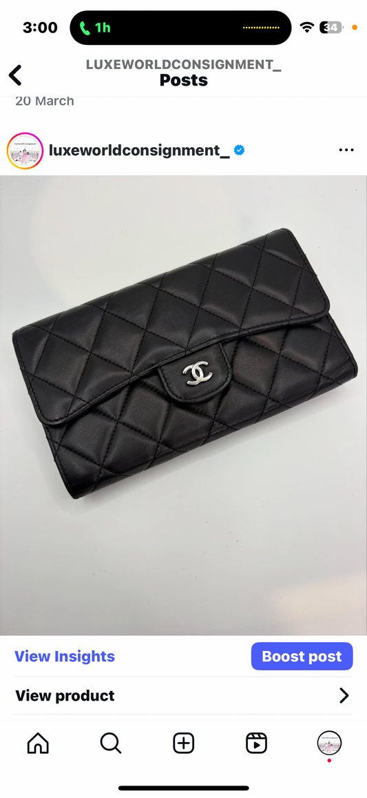 Chanel Classic Wallet in Lambskin SHW