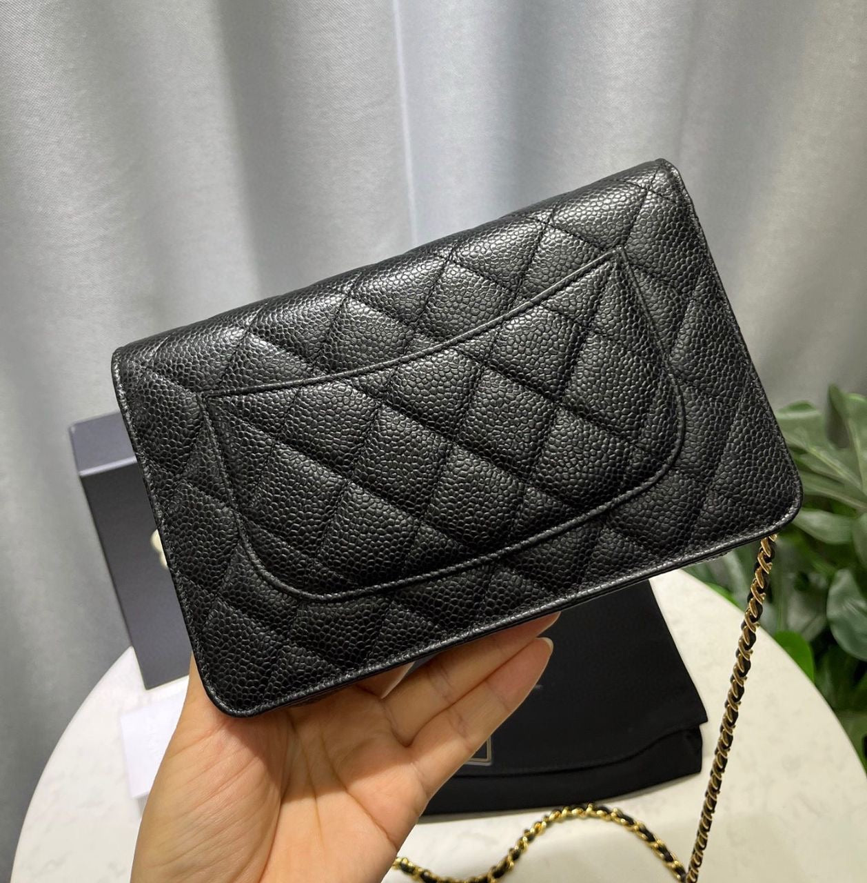 Chanel Classic WOC in black Caviar GHW-series -30 (2020).Fullset w receipt