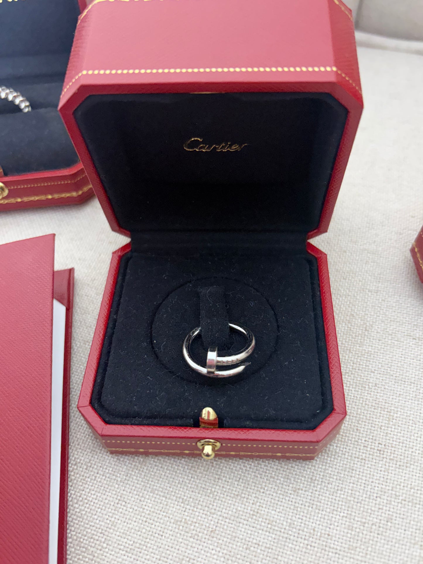 Cartier Juste Un Clou Ring Classic model in White Gold Size 50.  Comes w box & Certificate