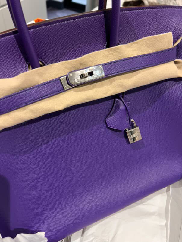 Hermes Birkin 35 Epsom Crocus SHW stamp O Square(2011). Fullset with receipt( Australian seller)