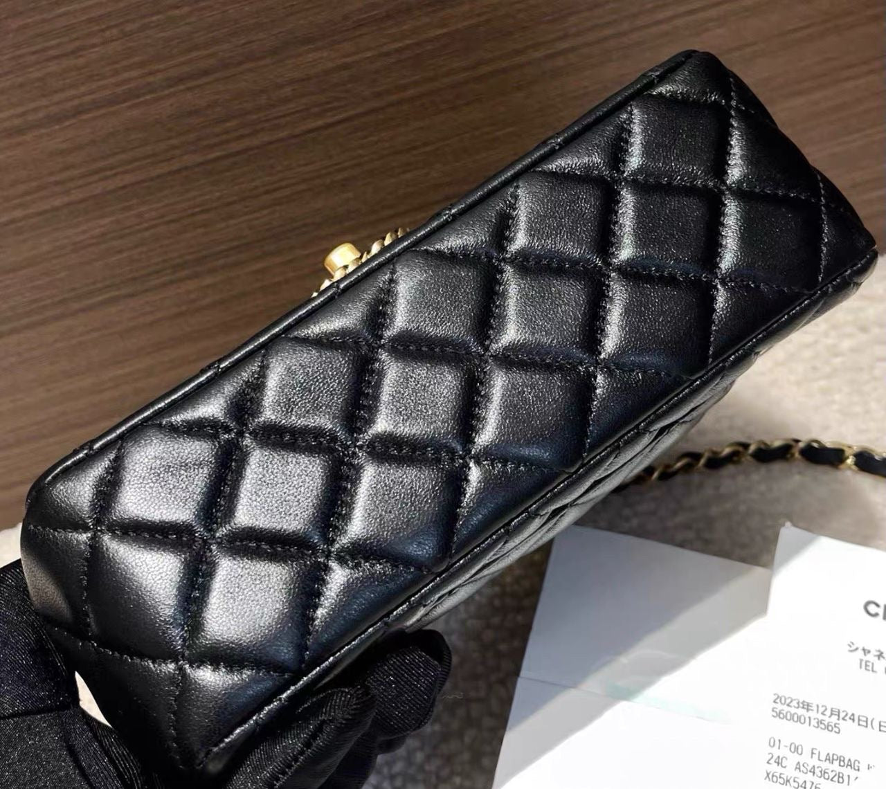 Brand New Chanel 24C Crystal Top Handle Flap Bag in Black Lambskin GHW - microchip. Full set w receipt.