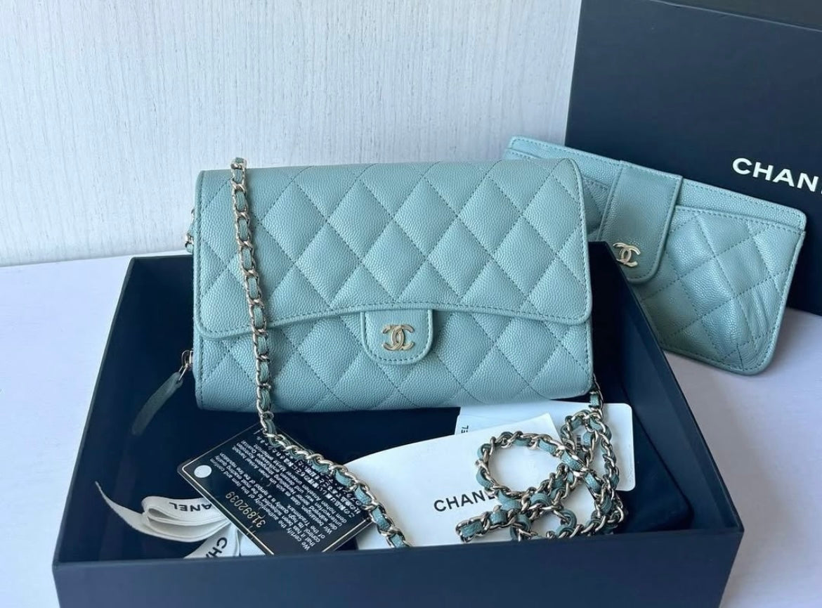 CHANEL 22C WOC in Light Green Caviar LGHW - series 31