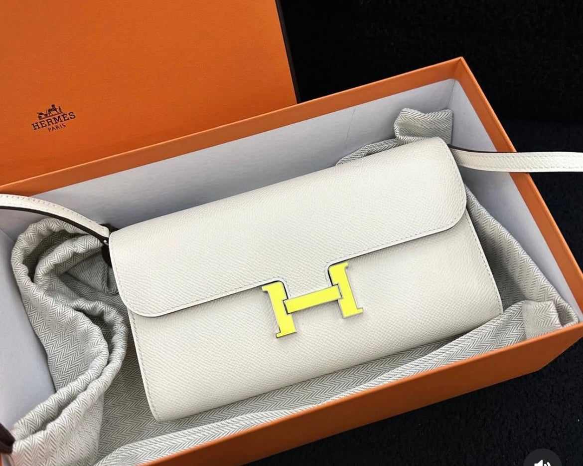 HERMES Constance To Go in Craie Epsom Leather Yellow Enamel PHW - U stamp(2022)