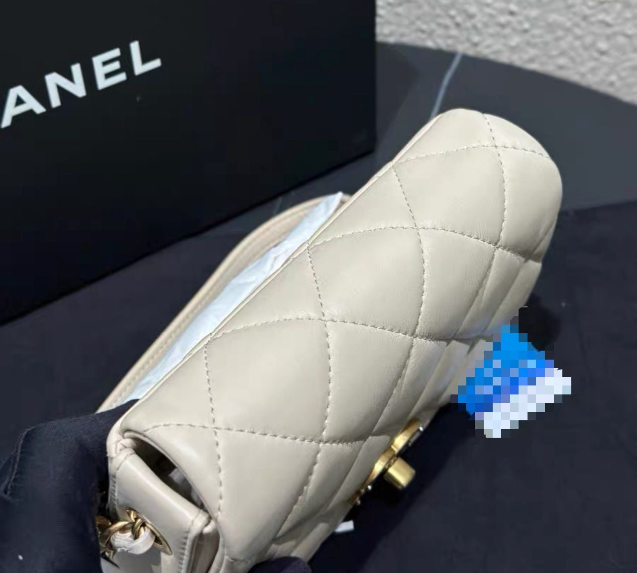 CHANEL Mini Flap Bag in Beige Lambskin GHW - series 30 (2020).
Kept Unused