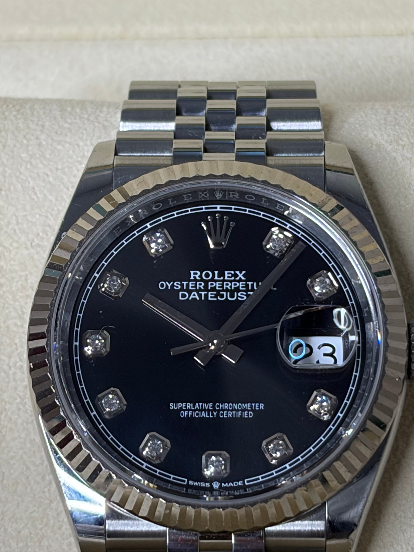Women’s Rolex Datejust 36 Black Dial with Diamonds Oystersteel Jubilee -Year 2021