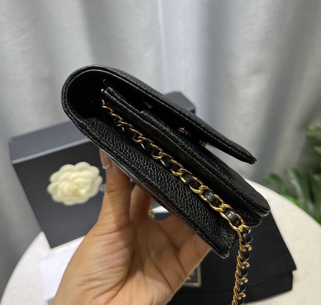 Chanel Classic WOC in black Caviar GHW-series -30 (2020).Fullset w receipt