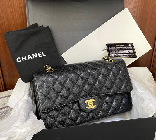 Chanel Classic Flap Medium in Black Caviar GHW - series 28 (2019)