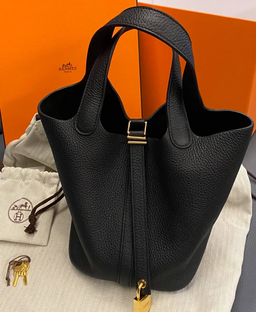 Hermes Picotin 18 in Black TC GHW - Y Stamp (2020)