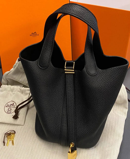 Hermes Picotin 18 in Black TC GHW - Y Stamp (2020)