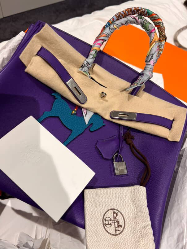 Hermes Birkin 35 Epsom Crocus SHW stamp O Square(2011). Fullset with receipt( Australian seller)