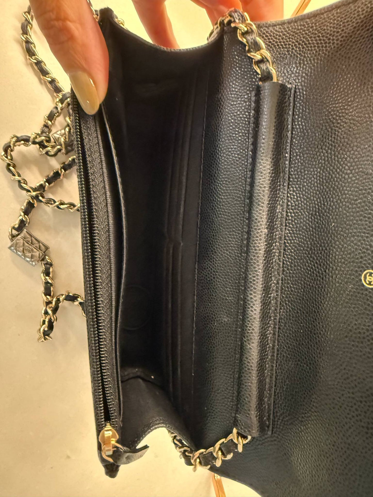 Chanel Classic limited WOC in caviar Black GHW- microchip.