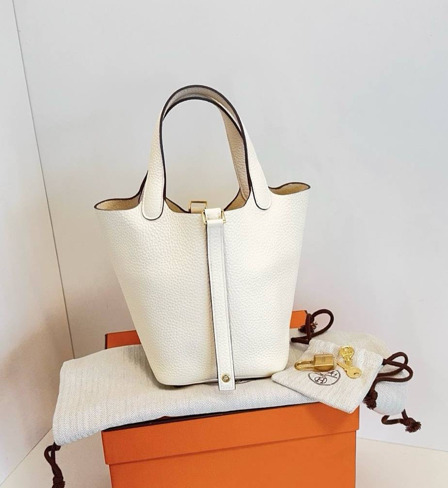 HERMES Picotin 18 in Nata TC Leather GHW - U stamp(2022)