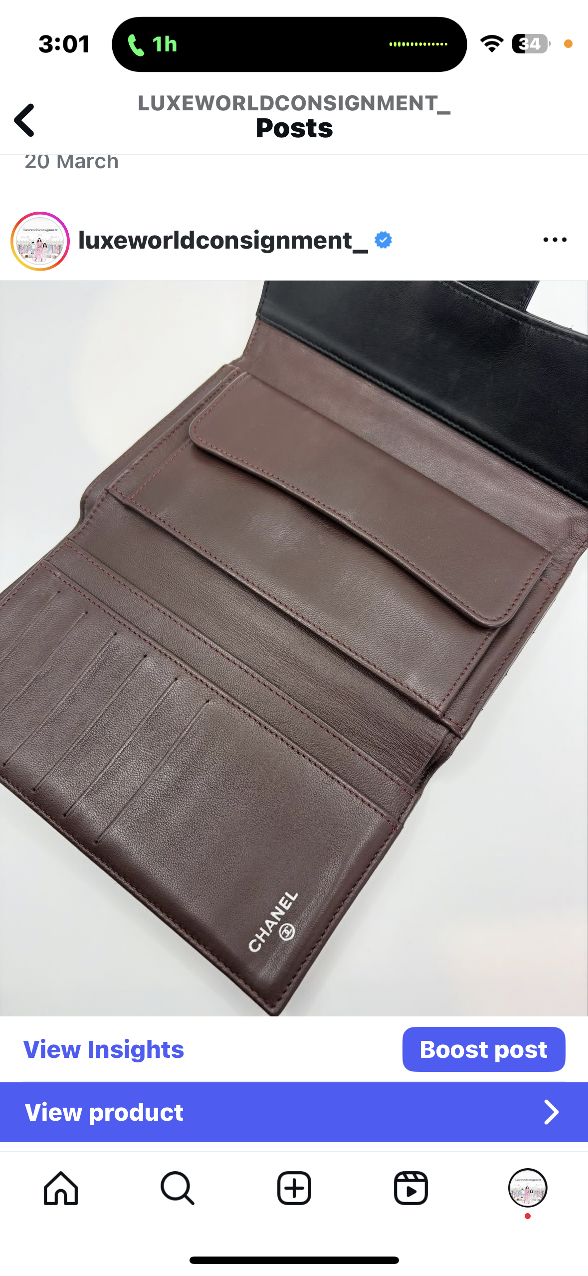 Chanel Classic Wallet in Lambskin SHW