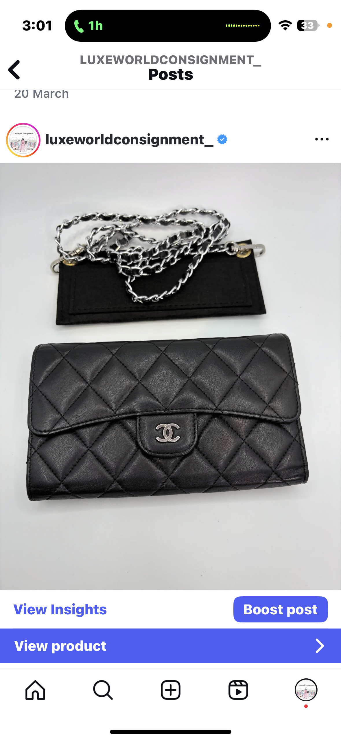 Chanel Classic Wallet in Lambskin SHW