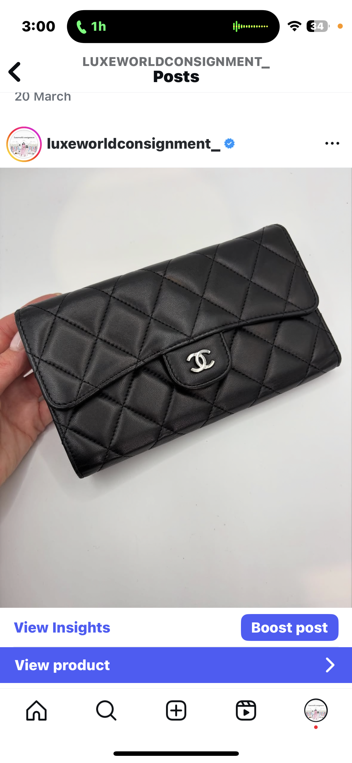 Chanel Classic Wallet in Lambskin SHW