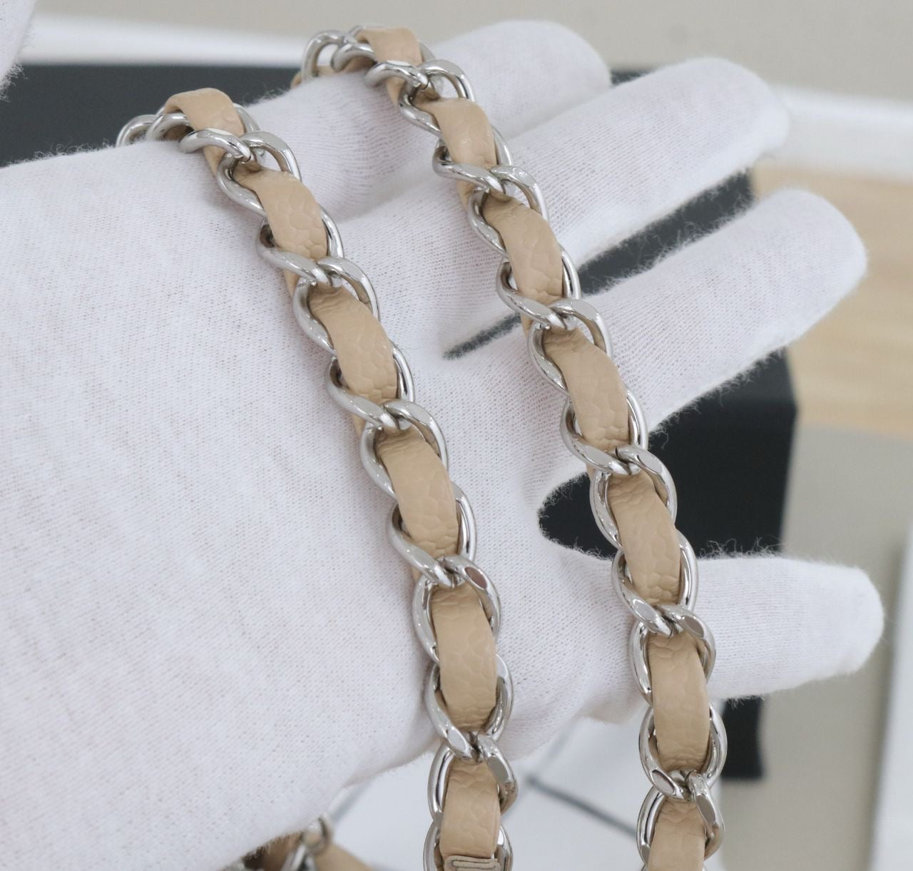 Chanel Classic Flap Medium in Beige Caviar SHW - series 26