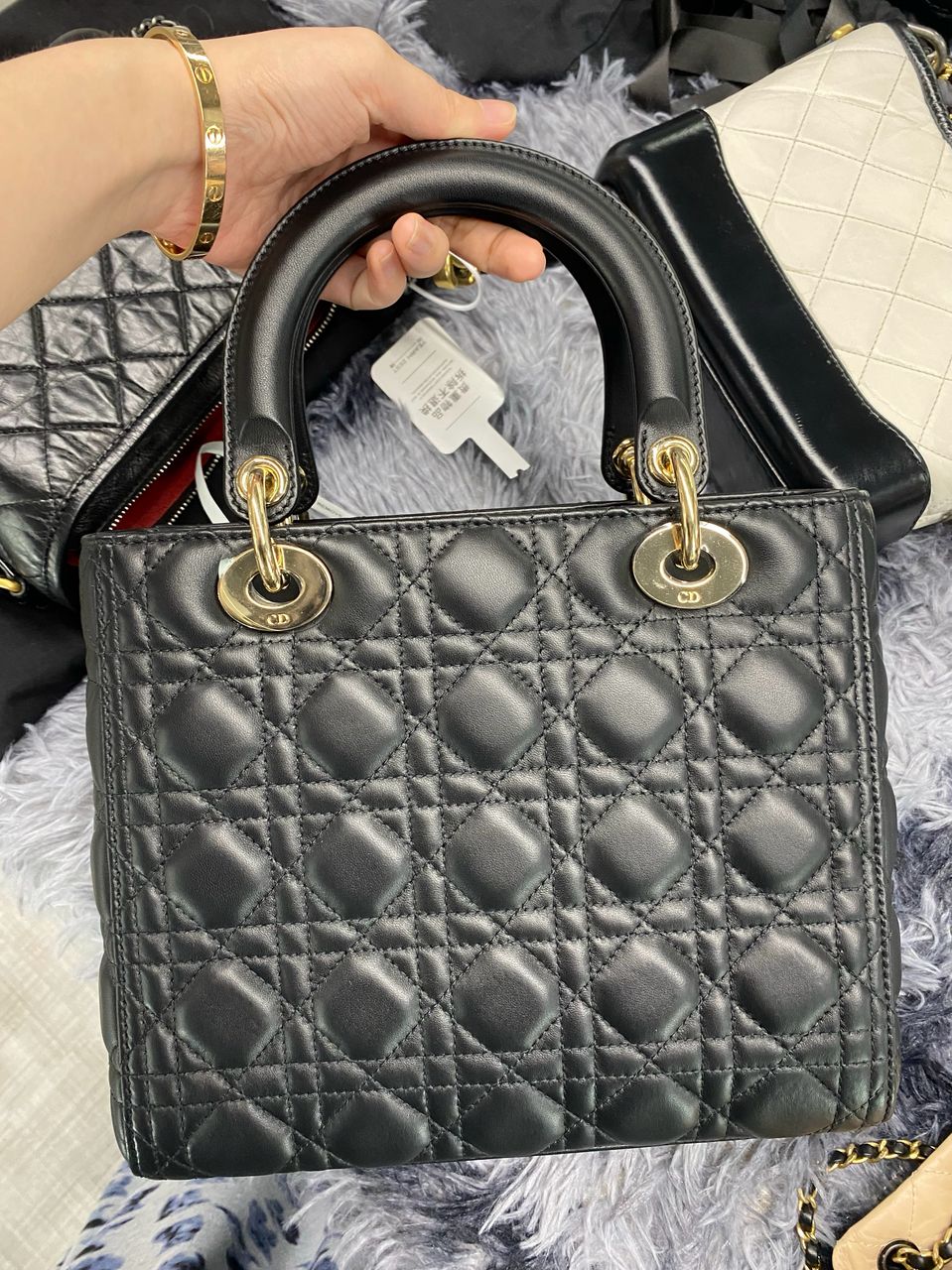 Lady Dior Medium in Black Cannage Lambskin GHW (Year 2020)
