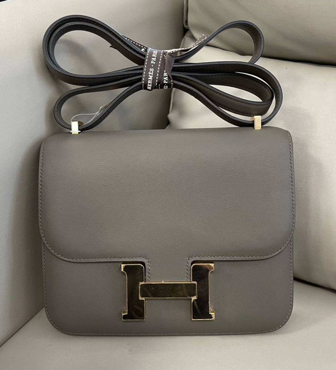Hermes Mini Constance in Gris Etain Swift GHW - D stamp (2019)