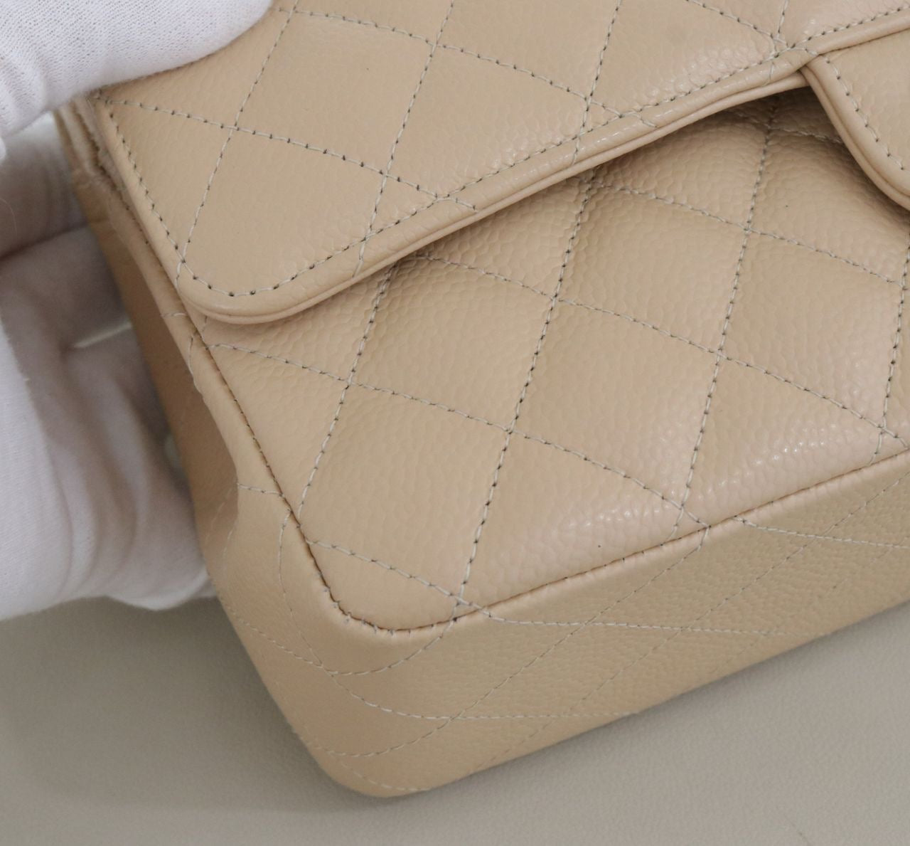 Chanel Classic Flap Medium in Beige Caviar SHW - series 26