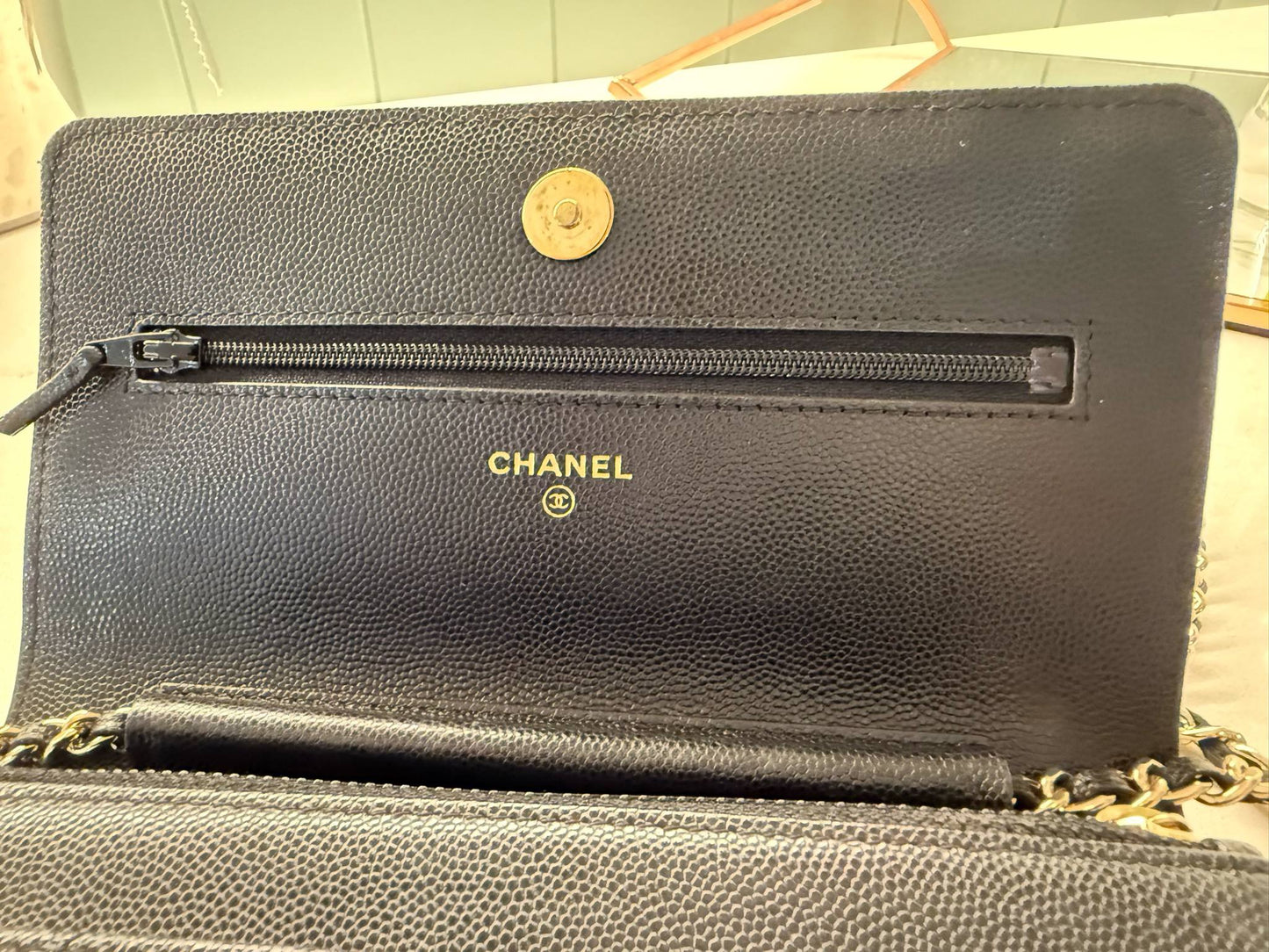 Chanel Classic limited WOC in caviar Black GHW- microchip.