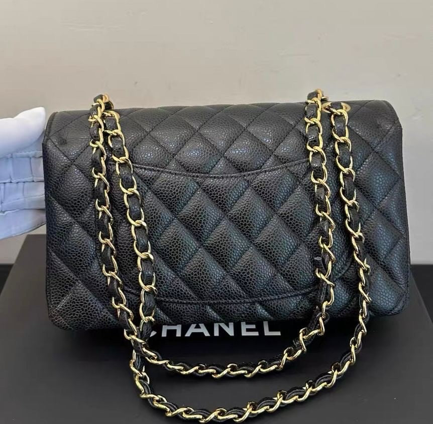 Chanel Classic flap small in black caviar GHW series 30, full set w receipt.