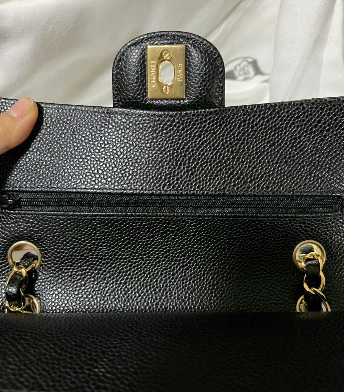 Chanel Classic flap small in caviar GHW microchip