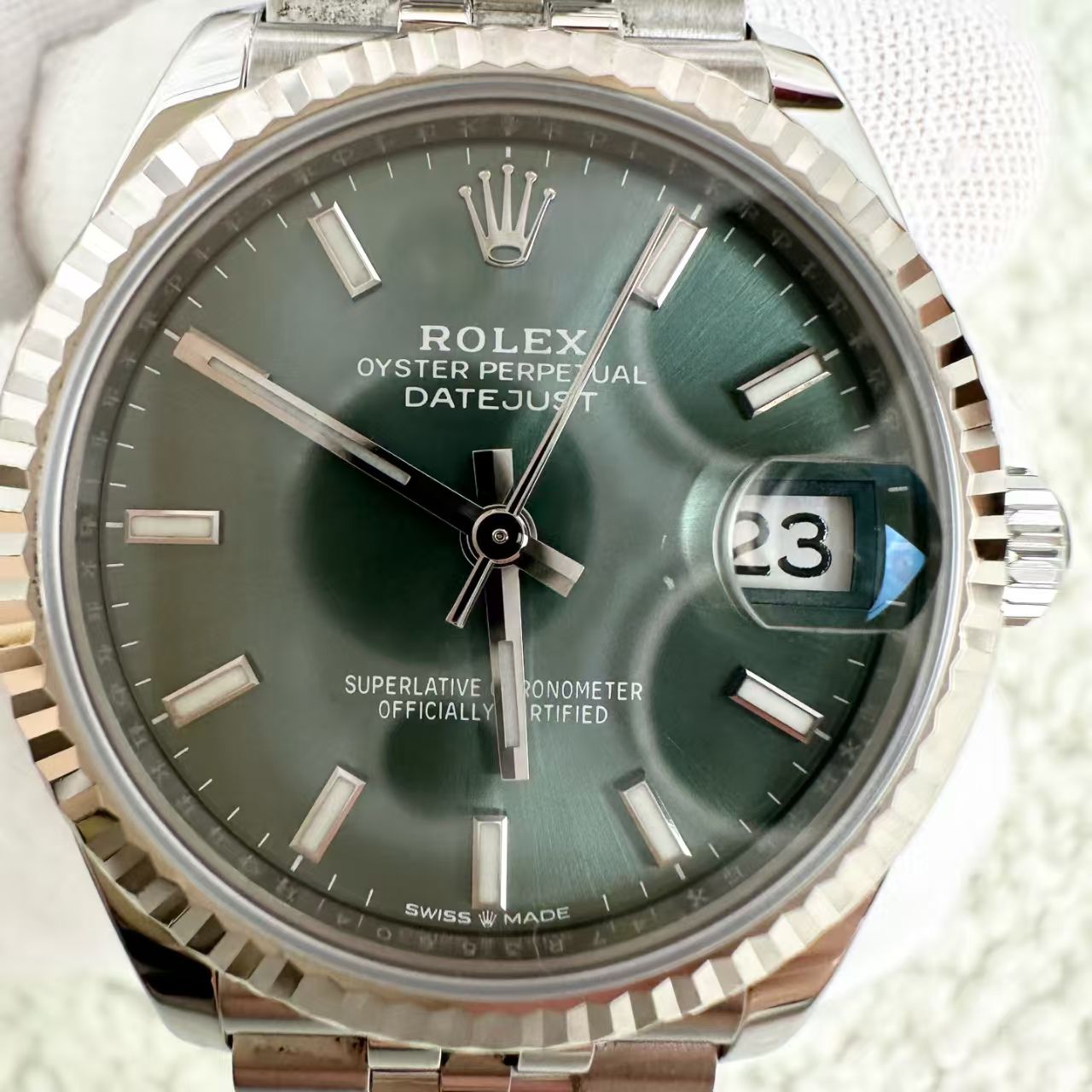 ROLEX Datejust 31mm in Jubilee Strap, Mint Green Dial - year 2021. full set no receipt