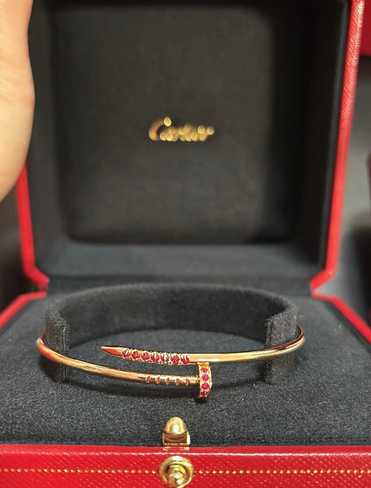 Limited edition Cartier juste Un Clou with red rubies a 2026 Lunar New Year release, exclusive to China and Hong Kong. Available in Size 16/17/18/19